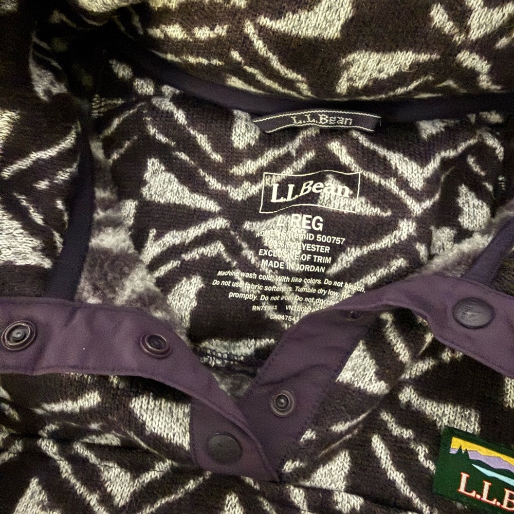 L.L.Bean Patterned Fleece Pullover - image 3